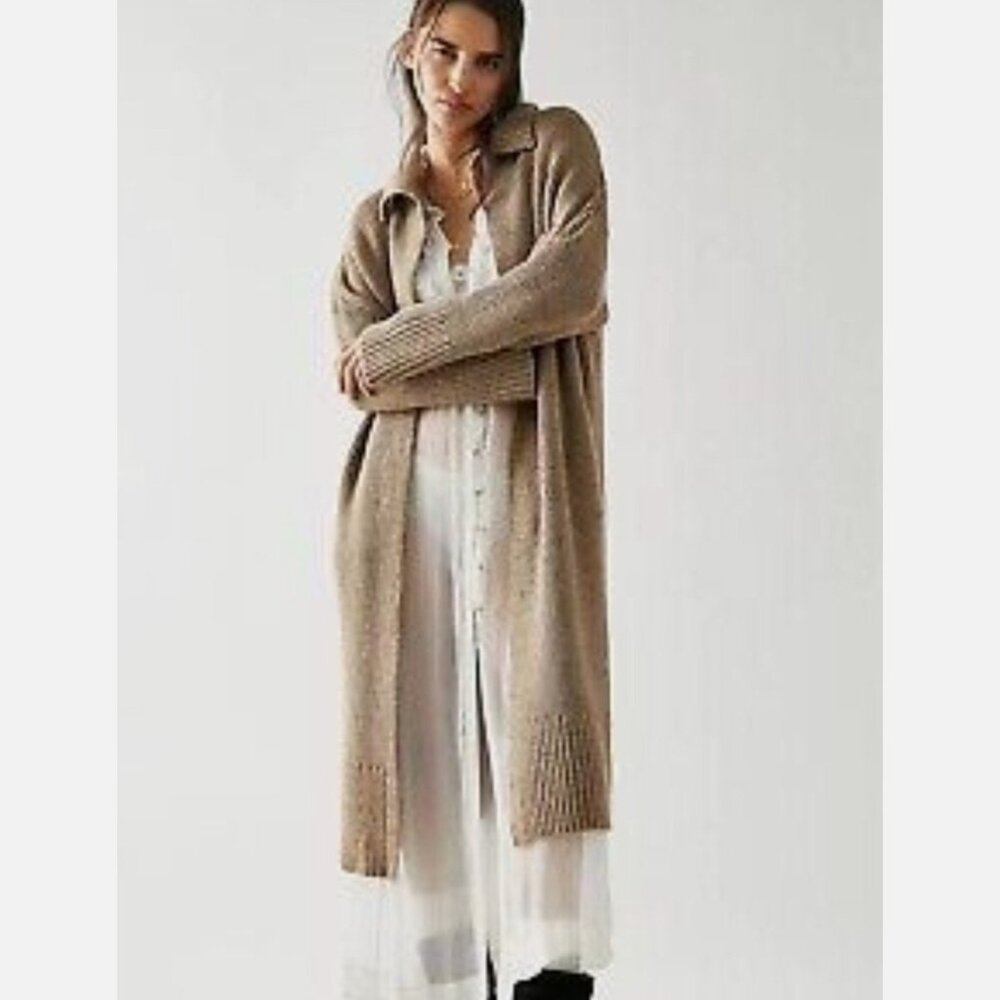 Free People Wool Blend Finely Maxi Long Cardigan (XS)